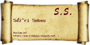 Sári Sebes névjegykártya